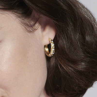 Kwiat Cobblestone 18K Yellow Gold Kwiat Hoop Earrings with Diamond Accents Earrings