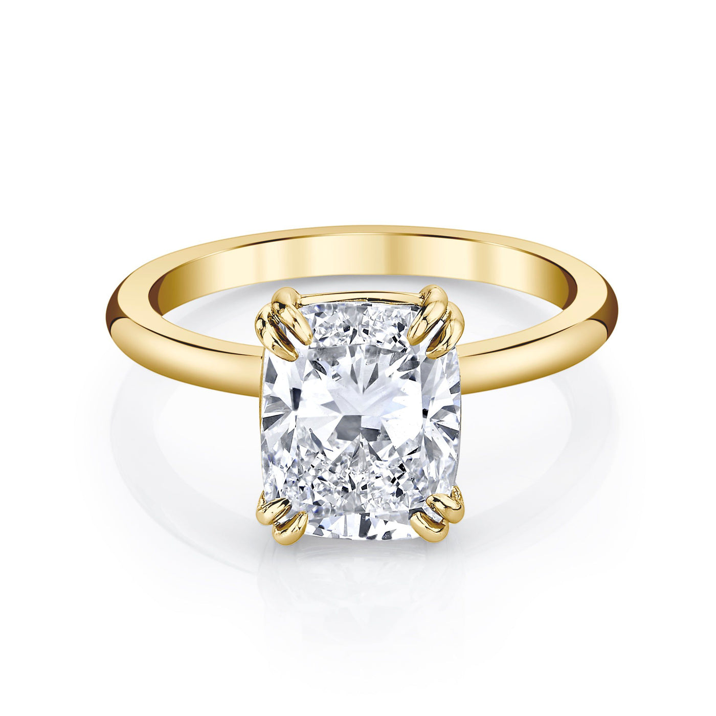 Emerson Fine Jewelry 3ct Everly Cushion Classic Engagement Rings 18K Yellow Gold / 3ct Cushion Lab Grown Diamond - F in Color - VVS in Clarity - Excellent