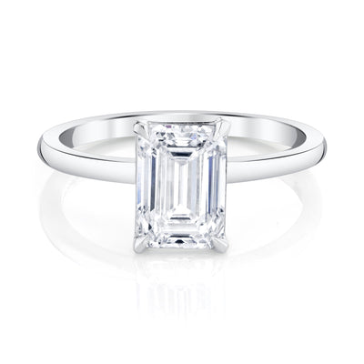 Emerson Fine Jewelry **2ct Everly Emerald Cut Classic Engagement Rings 18K White Gold / 2ct Emerald Cut Lab Grown Diamond - F in Color - VVS in Clarity - Excellent