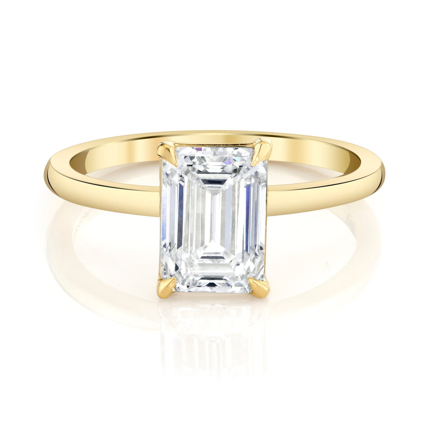 Emerson Fine Jewelry **2ct Everly Emerald Cut Classic Engagement Rings 18K Yellow Gold / 2ct Emerald Cut Lab Grown Diamond - F in Color - VVS in Clarity - Excellent