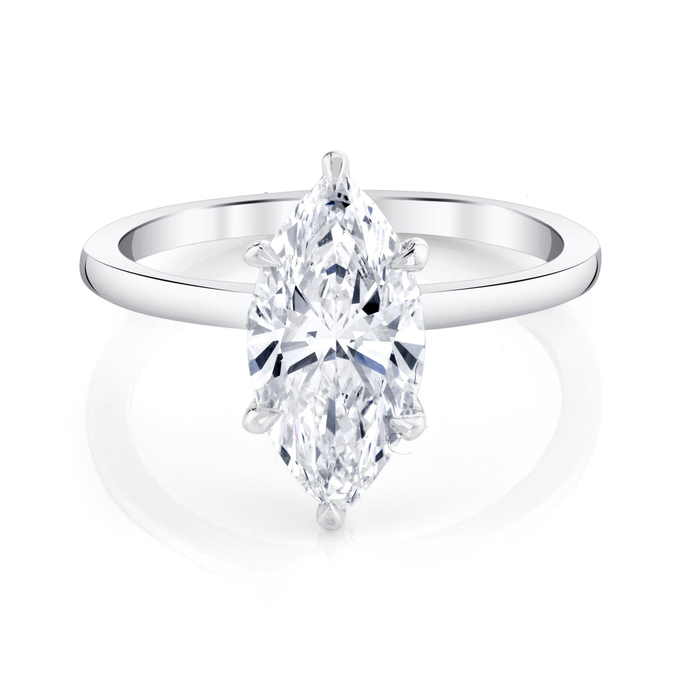 Emerson Fine Jewelry **2ct Everly Marquise Classic Engagement Rings 18K White Gold / 2ct Marquise Cut Lab Grown Diamond - F in Color - VVS in Clarity - Excellent