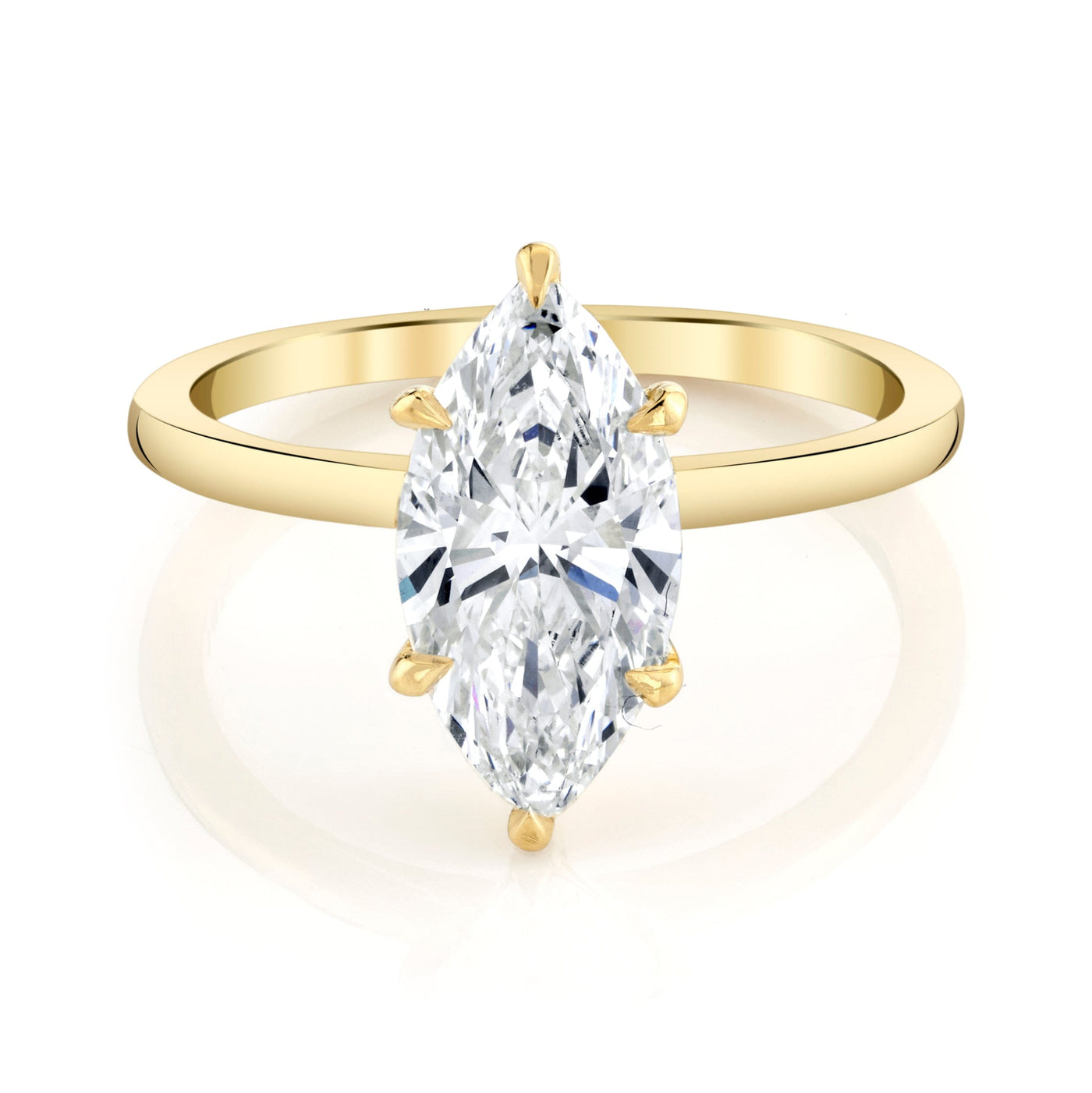 Emerson Fine Jewelry **2ct Everly Marquise Classic Engagement Rings 18K Yellow Gold / 2ct Marquise Cut Lab Grown Diamond - F in Color - VVS in Clarity - Excellent