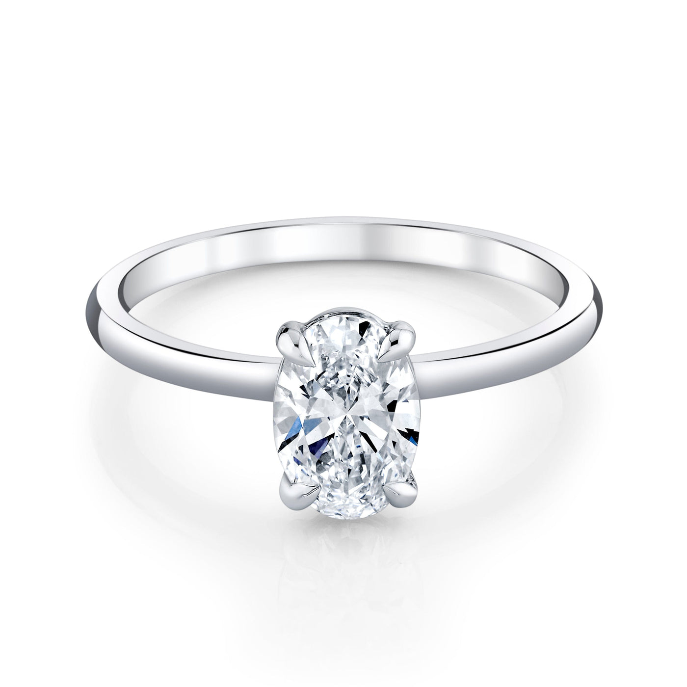 Emerson Fine Jewelry **1ct Everly Oval Classic Engagement Rings 18K White Gold / 1ct Oval Lab Grown Diamond - F in Color - VVS in Clarity - Excellent