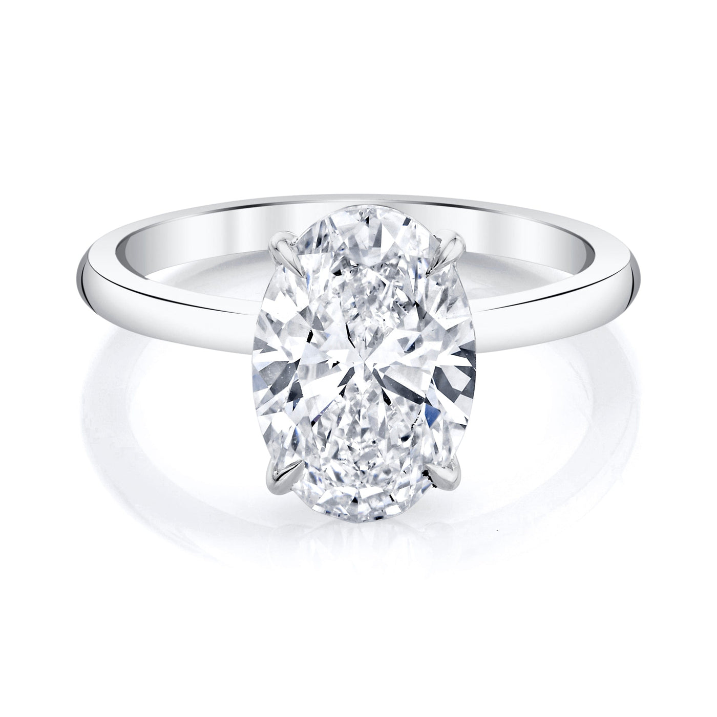 Emerson Fine Jewelry 2ct Everly Oval Classic Engagement Rings 18K White Gold / 2ct Oval Lab Grown Diamond - F in Color - VVS in Clarity - Excellent