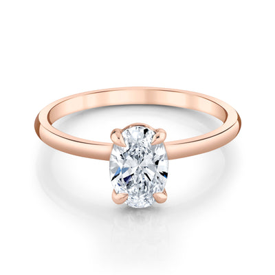 Emerson Fine Jewelry **1ct Everly Oval Classic Engagement Rings 18K Rose Gold / 1ct Oval Lab Grown Diamond - F in Color - VVS in Clarity - Excellent
