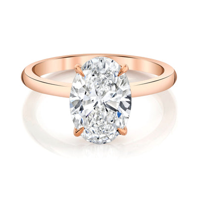 Emerson Fine Jewelry 2ct Everly Oval Classic Engagement Rings 18K Rose Gold / 2ct Oval Lab Grown Diamond - F in Color - VVS in Clarity - Excellent