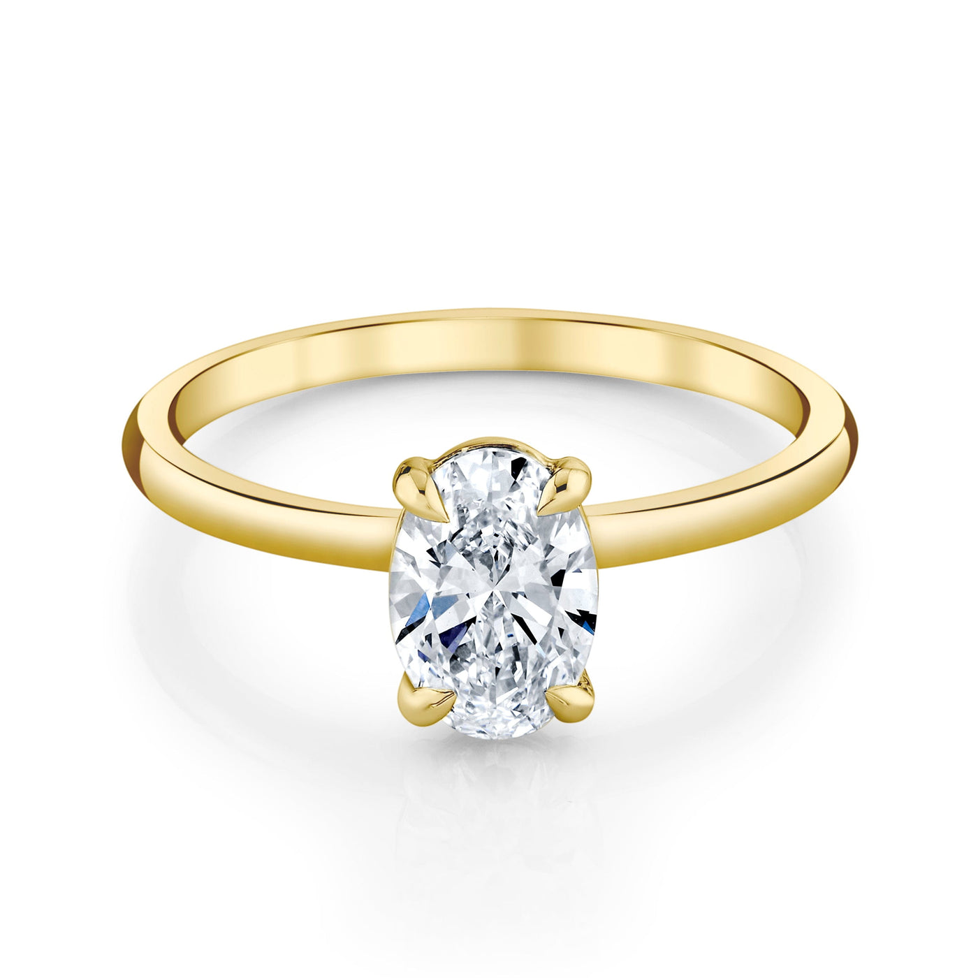 Emerson Fine Jewelry 1ct Everly Oval Classic Engagement Rings 18K Yellow Gold / 1ct Oval Lab Grown Diamond - F in Color - VVS in Clarity - Excellent