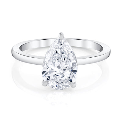 Emerson Fine Jewelry 2ct Everly Pear Classic Engagement Rings 18K White Gold / 2ct Pear Lab Grown Diamond - F in Color - VVS in Clarity - Excellent