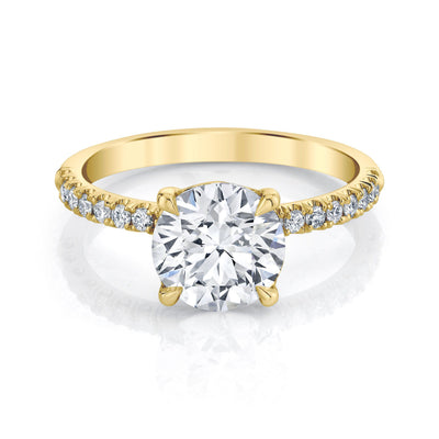 Emerson Fine Jewelry 2ct Everly Round Pave Diamond Engagement Ring Engagement Rings 18K Yellow Gold / 2ct Round Lab Grown Diamond - F in Color - VVS in Clarity - Excellent