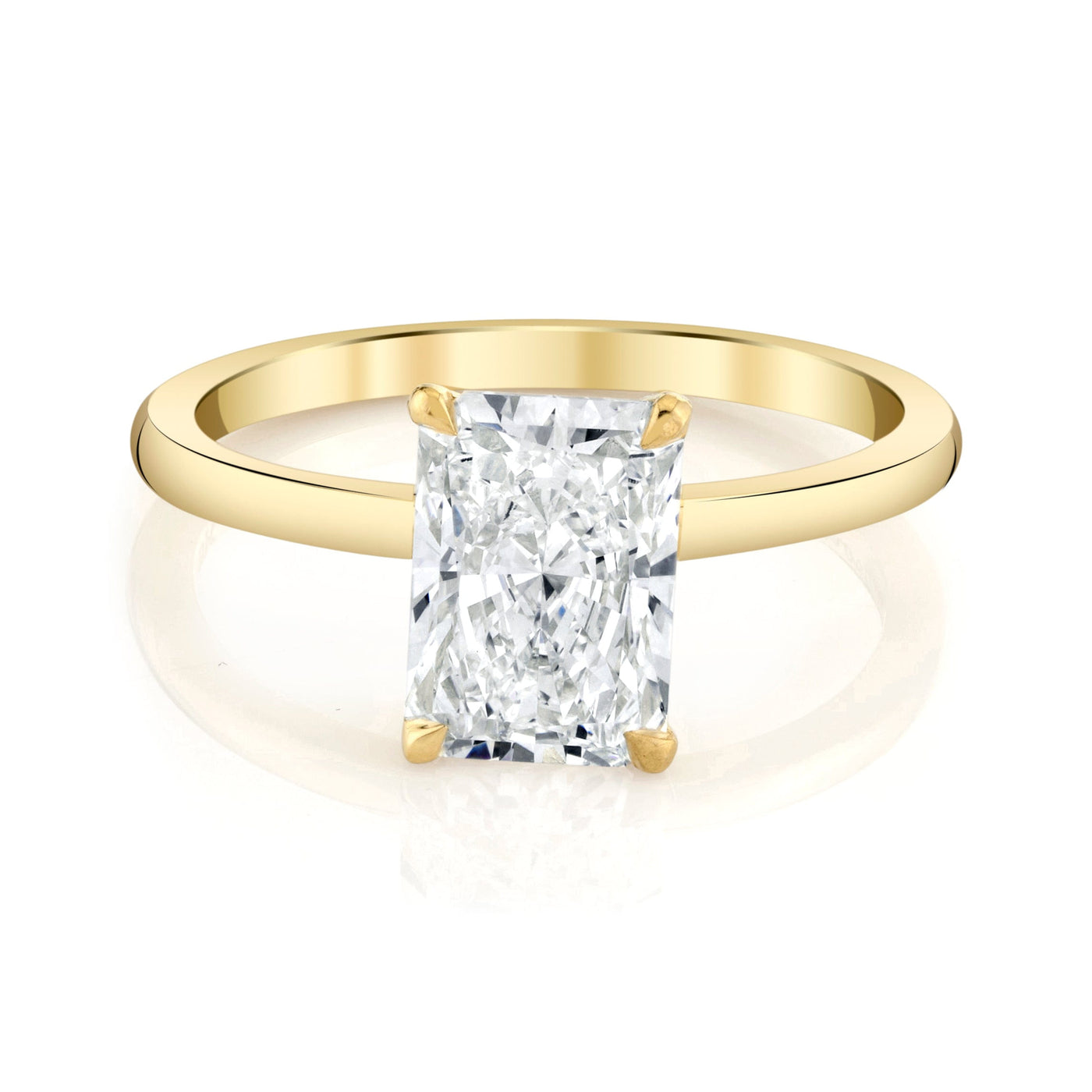 Emerson Fine Jewelry **2ct Everly Radiant Classic Engagement Rings 18K Yellow Gold / 2ct Radiant Cut Lab Grown Diamond - F in Color - VVS in Clarity - Excellent