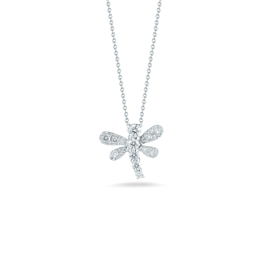 Roberto Coin 18K White Gold Roberto Coin Tiny Treasures Diamond Dragonfly Pendant Pendants