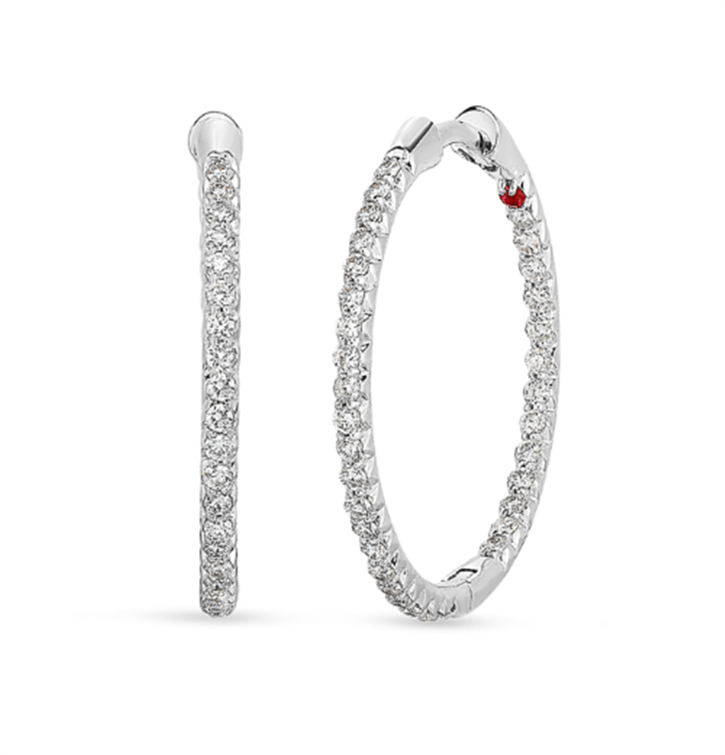 Roberto Coin 18K White Gold Roberto Coin In & Out Diamond Hoop Earrings Earrings