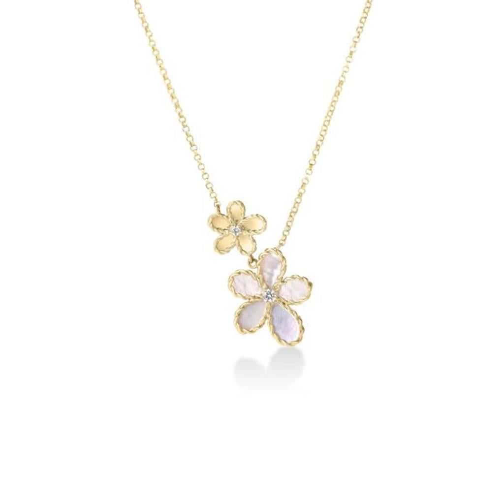 Roberto Coin 18K Yellow Gold Roberto Coin Jasmine Diamond & Mother of Pearl Flower Necklace Necklaces