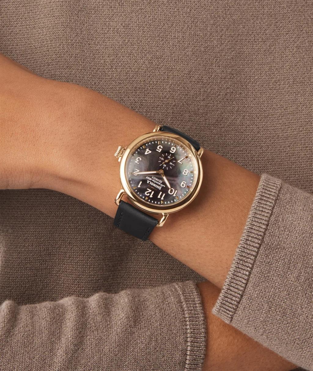 Shinola The Runwell 41mm - Black Mother of Pearl Watches
