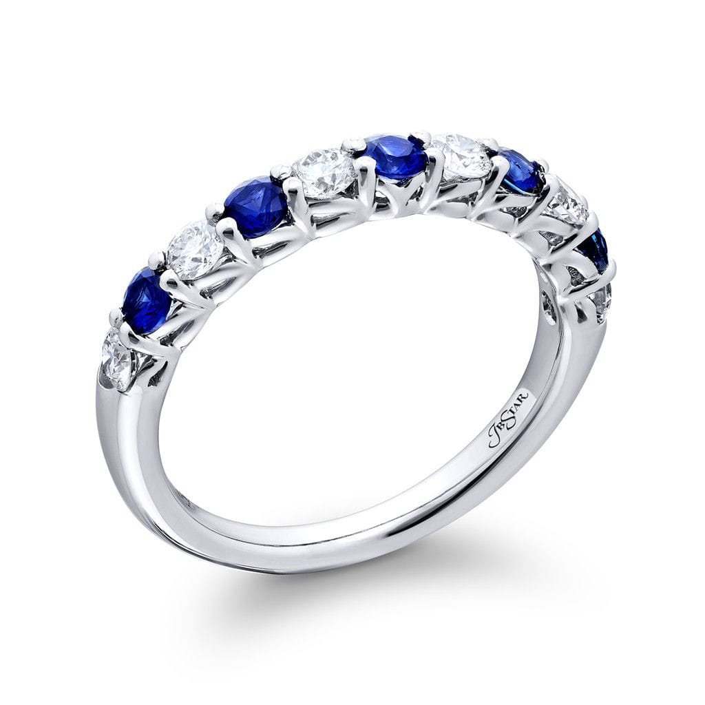 JB Star Platinum JB Star Diamond and Sapphire Half Eternity Band Rings - Women's