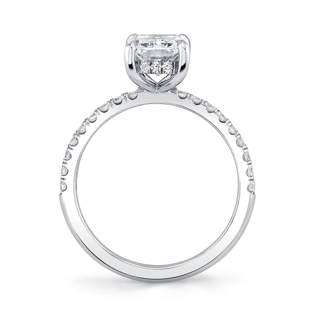Emerson Fine Jewelry Platinum Everly Elongated Radiant Hidden Halo with Pave Diamond Engagement Ring Engagement Rings