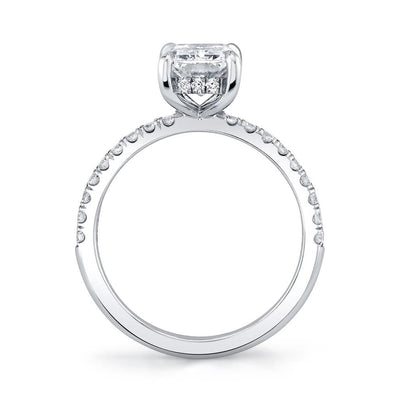 Emerson Fine Jewelry Platinum Everly Elongated Radiant Hidden Halo with Pave Diamond Engagement Ring Engagement Rings