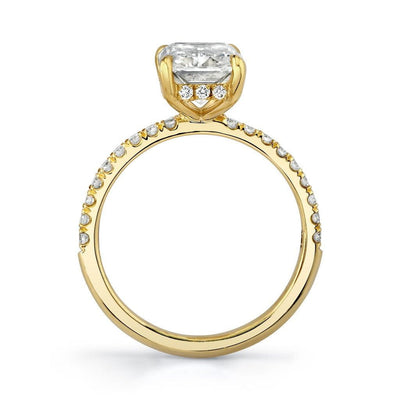 Emerson Fine Jewelry 18K Yellow Gold Everly Elongated Radiant Hidden Halo, Half Eternity Diamond Engagement Ring Engagement Rings