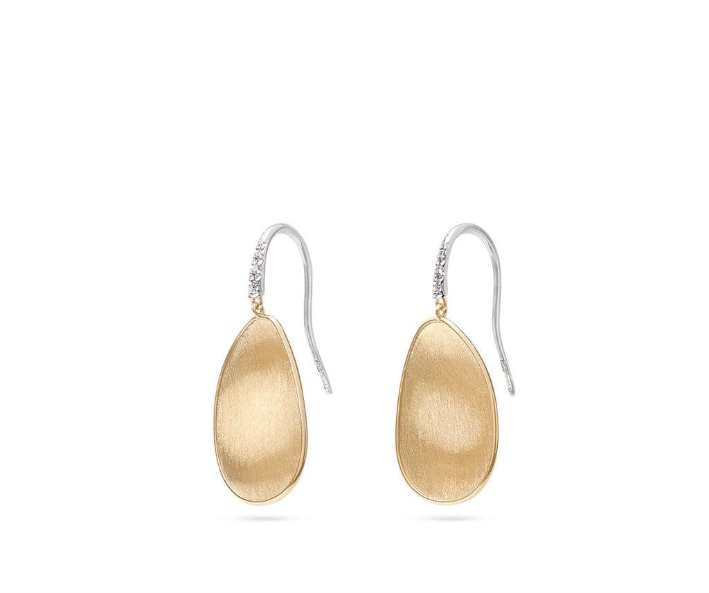 Marco Bicego 18K Yellow Gold Marco Bicego Petal Drop Earrings with Diamonds, Medium Earrings