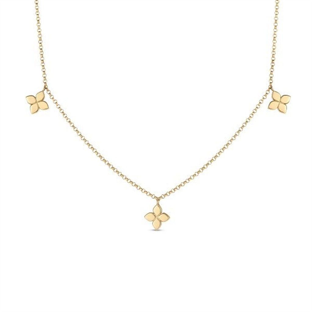 18K Yellow Gold Roberto Coin Diamond Love by the Inch Necklace