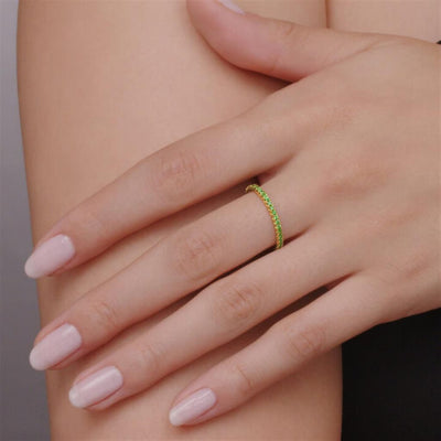 Kwiat 18K Yellow Gold Kwiat Stackable Slim Ring with Tsavorites Rings - Women's