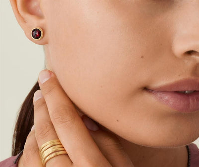 Marco Bicego 18K Yellow Gold Marco Bicego Red Garnet Stud Earrings Earrings