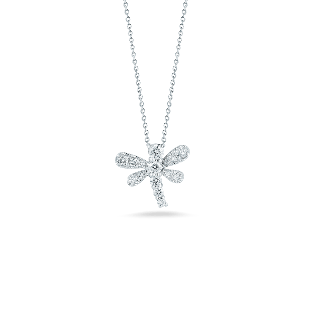 Roberto Coin 18K White Gold Roberto Coin Tiny Treasures Diamond Dragonfly Pendant Pendants