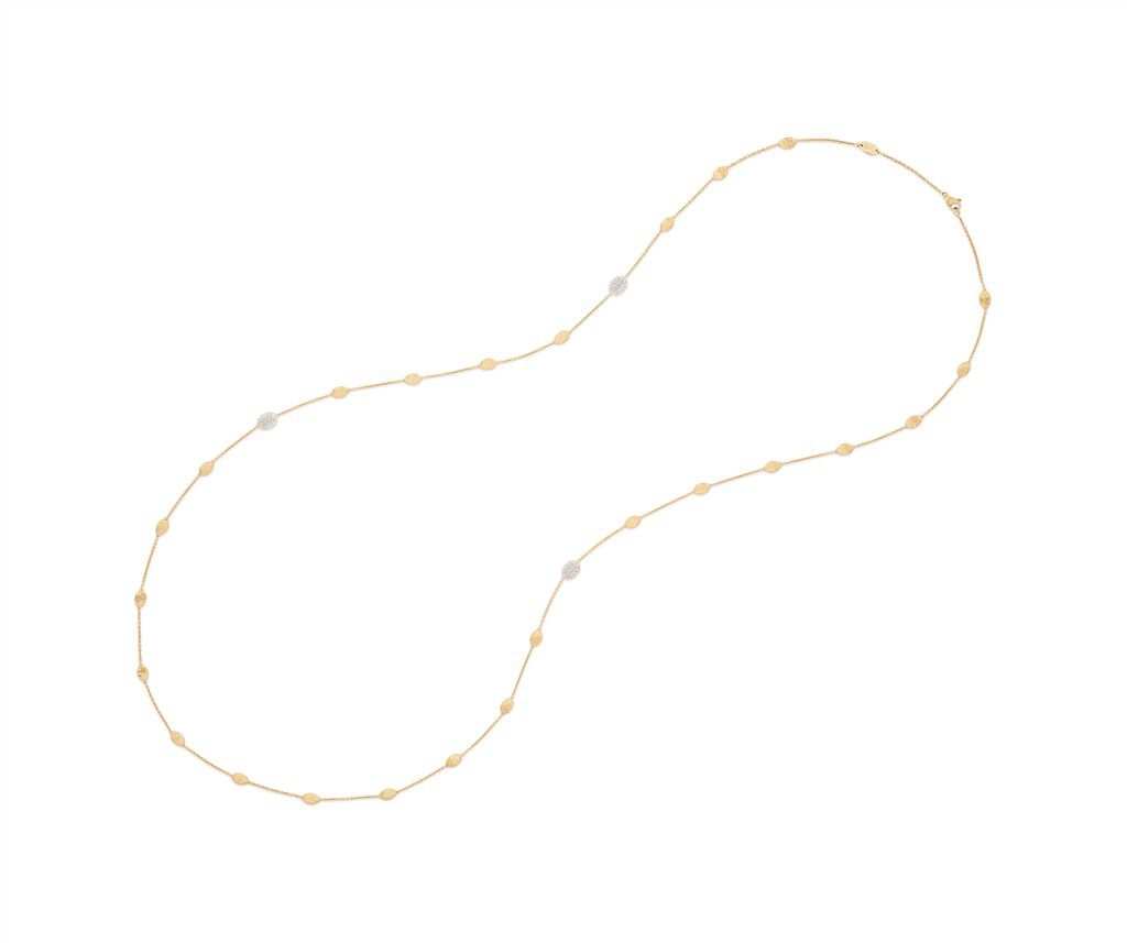 Marco Bicego 18K Yellow Gold Marco Bicego Bean Necklace with Diamonds, 36" Necklaces