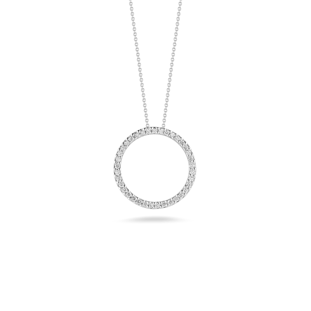 Roberto Coin 18K White Gold Roberto Coin Diamond Circle Pendant Pendants