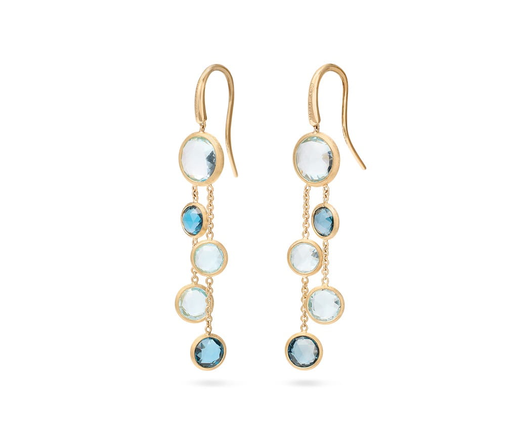 Marco Bicego 18K Yellow Gold Marco Bicego Blue Topaz Two Strand Earrings Earrings