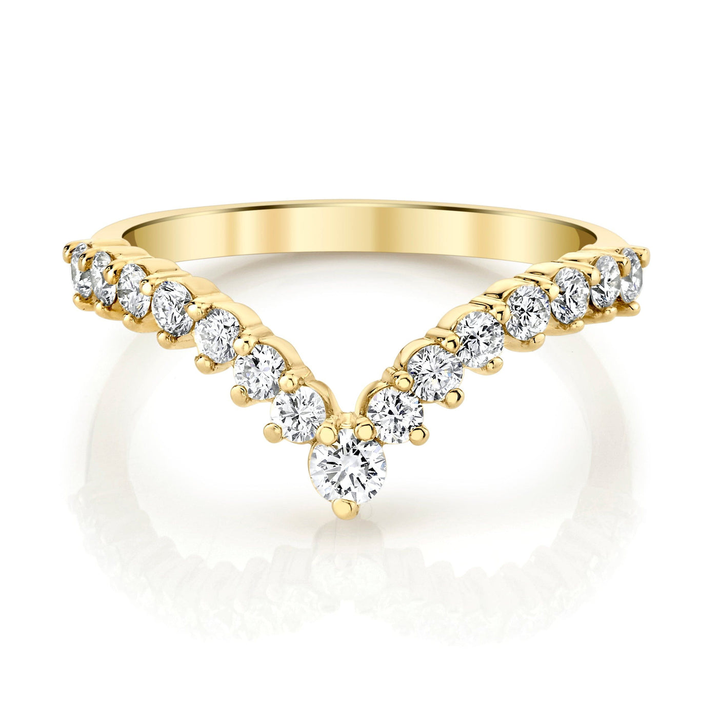 Emerson Fine Jewelry 18K Yellow Gold Holly Diamond Chevron Band Rings - Women's