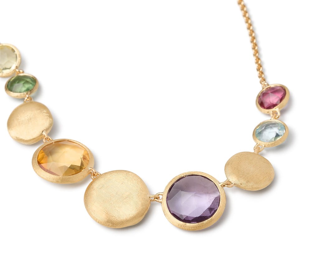 Marco Bicego 18K Yellow Gold Marco Bicego Multicolored Necklace with Adjustable Chain Necklaces