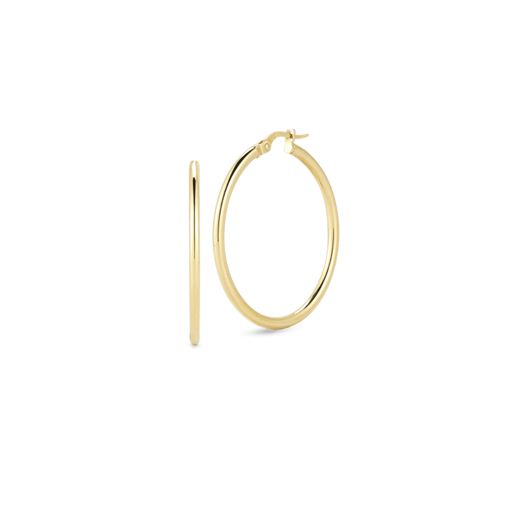 18K Yellow Gold Roberto Coin 35mm Hoop Earrings