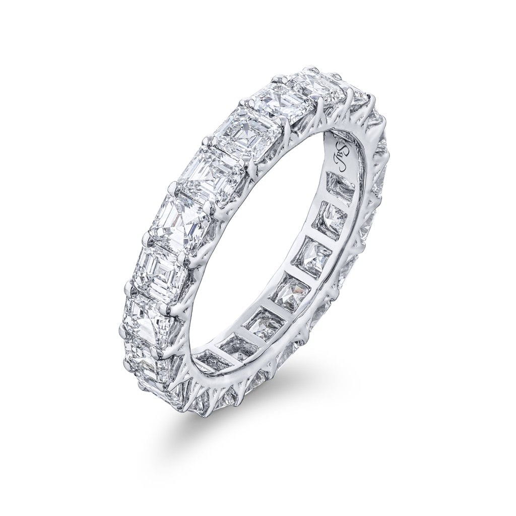 JB Star Platinum JB Star Square Emerald Cut Diamond Band Rings - Women's