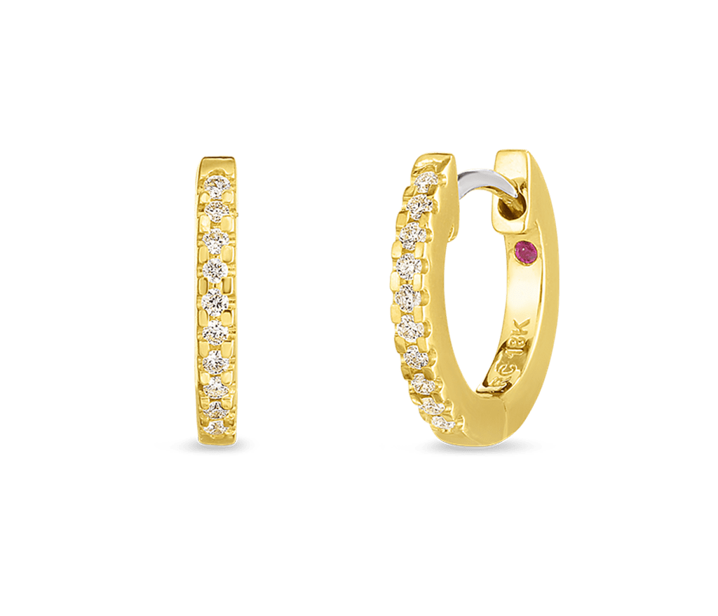 Roberto Coin 18K Yellow Gold Roberto Coin Diamond Hoop Earrings XS Earrings