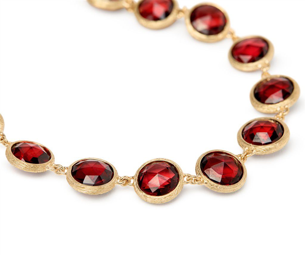 18K Yellow Gold Marco Bicego Bracelet with Red Garnet
