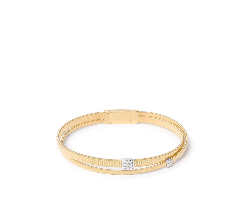 Marco Bicego 18K Yellow Gold Marco Bicego 2-Strand Coil Bracelet with Diamonds Bracelets - Women's