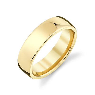 Benchmark 18K Yellow Gold Benchmark European Dome Comfort Fit Wedding Band Rings - Men's