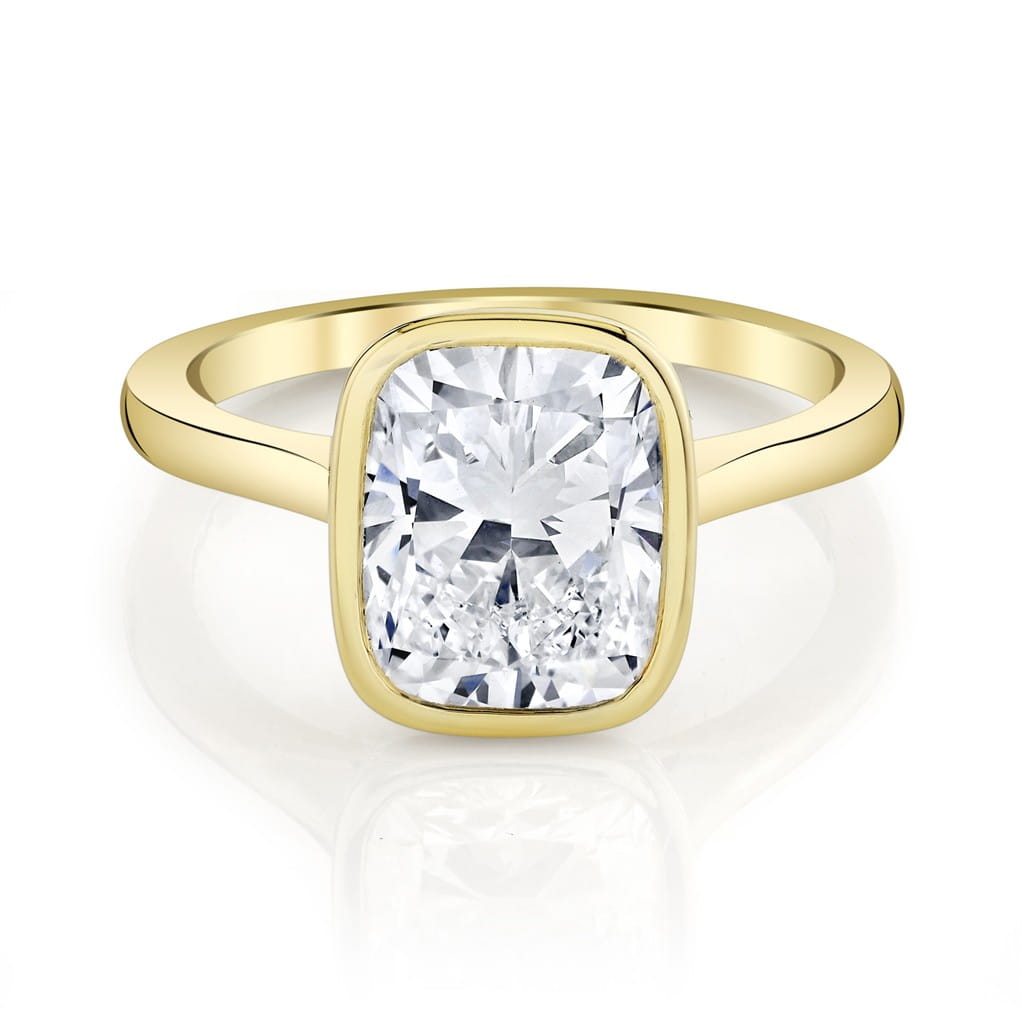 Emerson Fine Jewelry 18K Yellow Gold Rea Classic Cushion Diamond Engagement Ring Engagement Rings