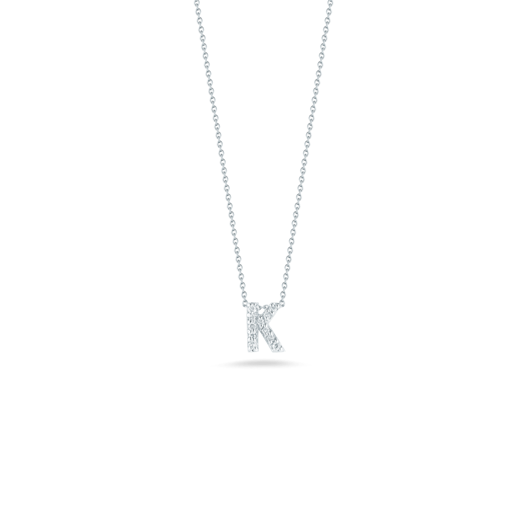 Roberto Coin 18K White Gold Roberto Coin Letter "K" Pendant with Diamonds Pendants