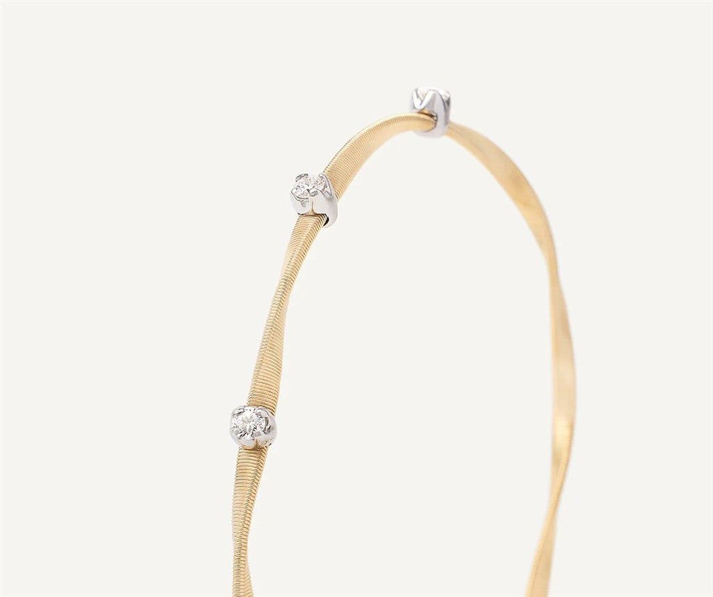 Marco Bicego 18K Yellow Gold Marco Bicego Twisted Coil Bracelet with Diamonds Bracelets - Women's