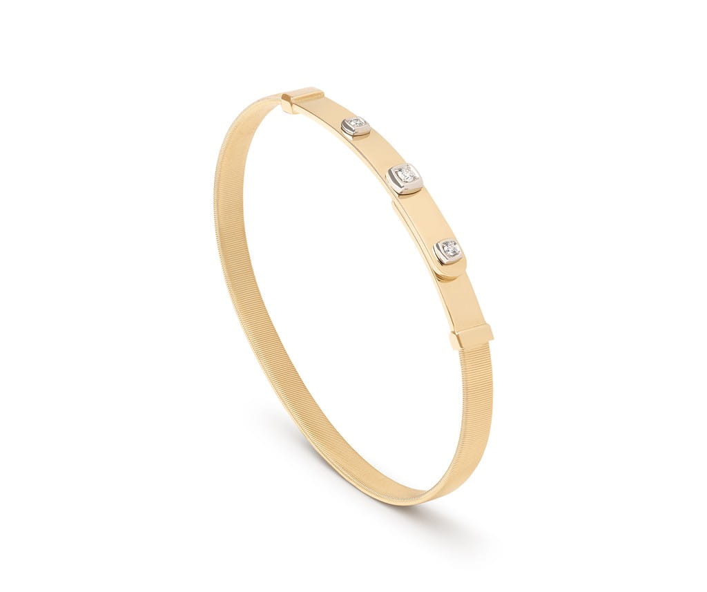 Marco Bicego 18K Yellow Gold Marco Bicego Coil and Diamonds Thin Bangle Bracelet Bracelets - Women's