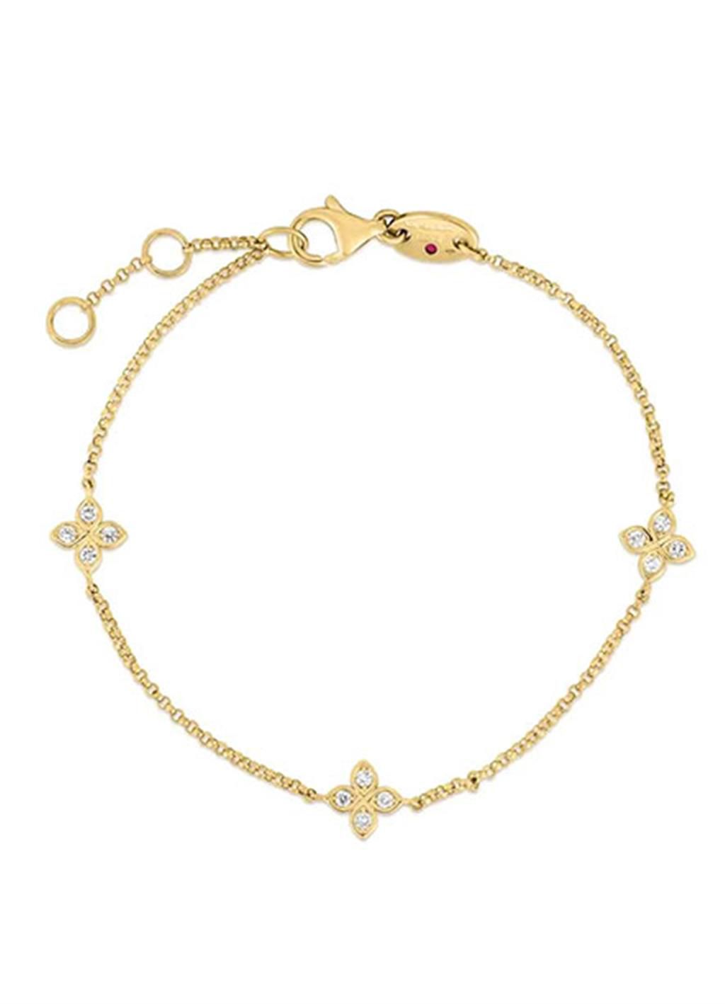 Roberto Coin 18K Yellow Gold Roberto Coin 3 Flower Station Bracelet Bracelets - Women's