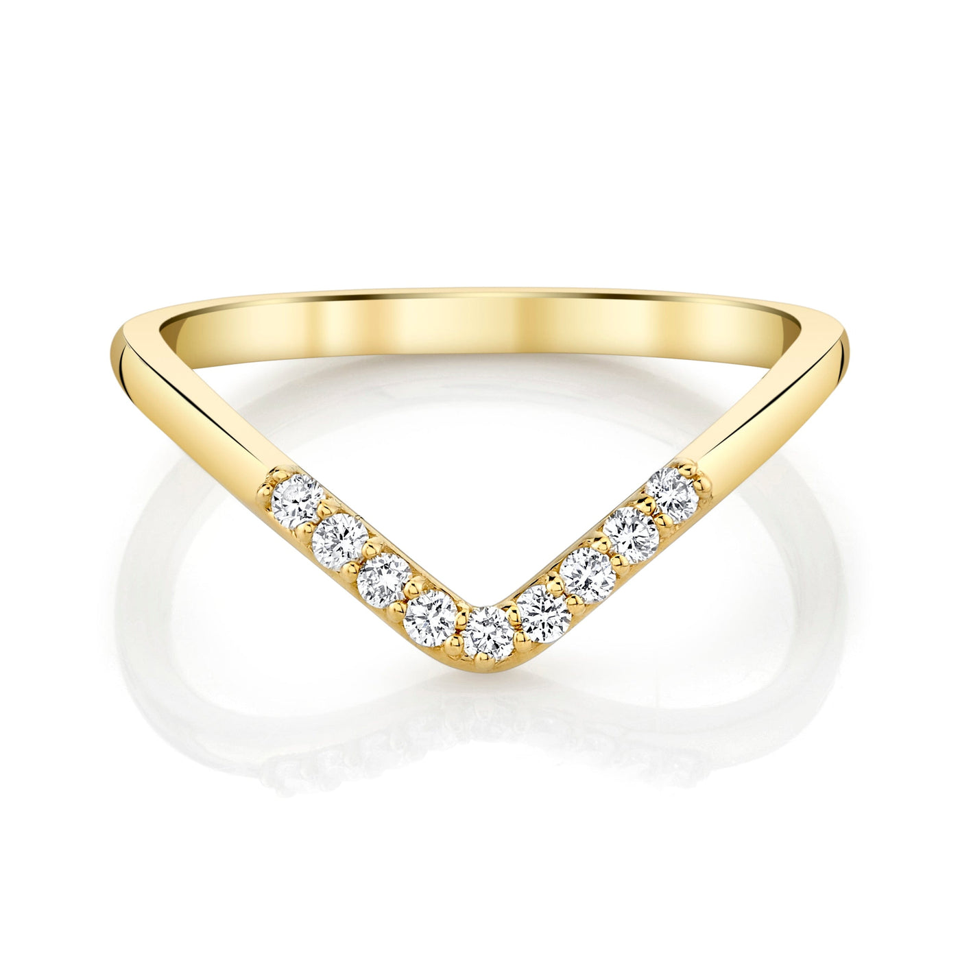 Emerson Fine Jewelry 18K Yellow Gold Daffodil Diamond Chevron Band Rings - Women's
