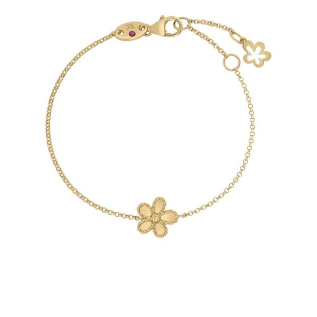 Roberto Coin 18K Yellow Gold Roberto Coin Jasmine Diamond Small Flower Bracelet Bracelets - Women's