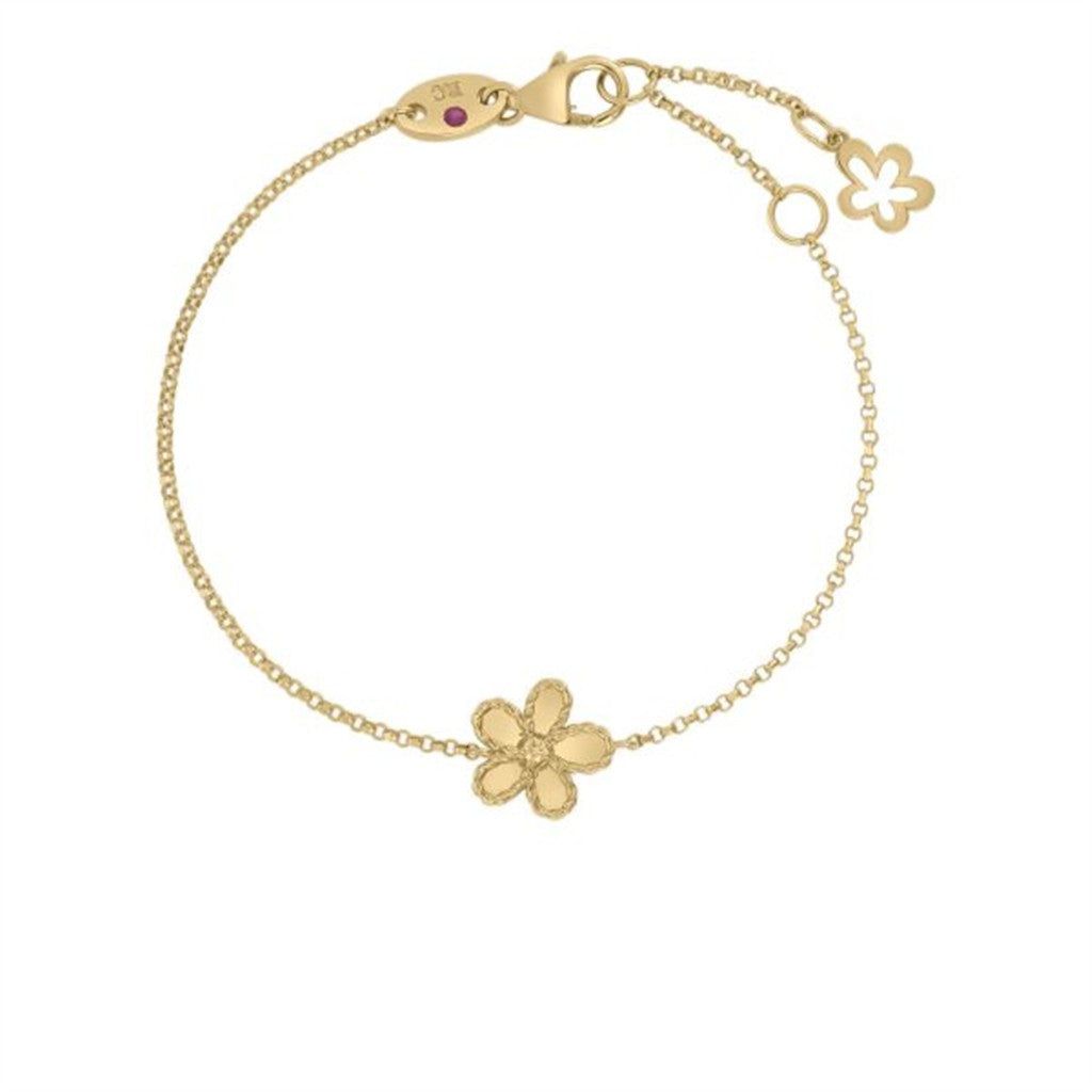 Roberto Coin 18K Yellow Gold Roberto Coin Jasmine Diamond Small Flower Bracelet Bracelets - Women's