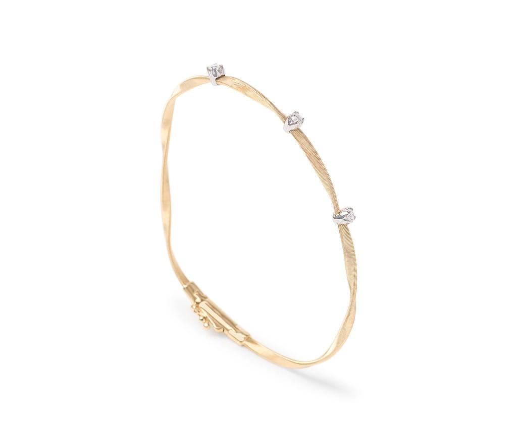 Marco Bicego 18K Yellow Gold Marco Bicego Twisted Coil Bracelet with Diamonds Bracelets - Women's
