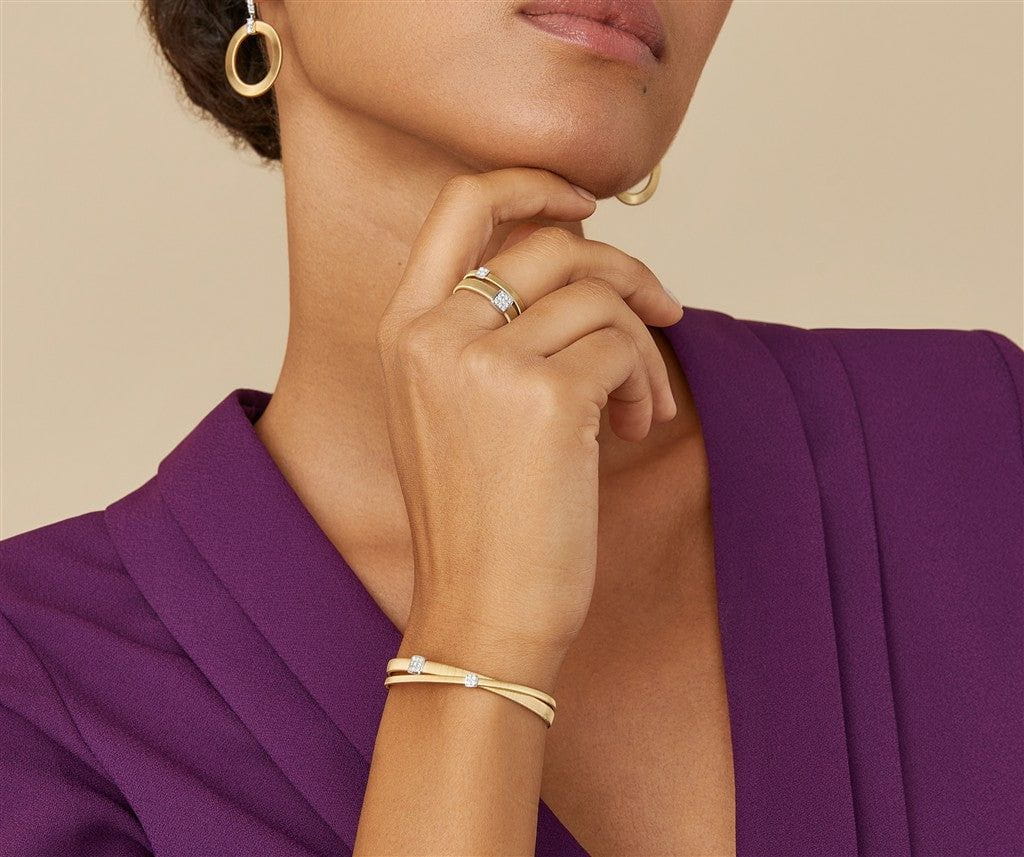 Marco Bicego 18K Yellow Gold Marco Bicego 2-Strand Coil Bracelet with Diamonds Bracelets - Women's