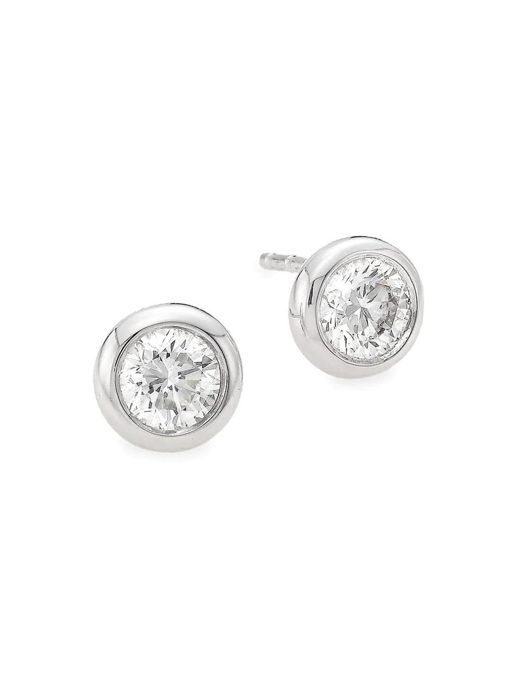 Roberto Coin 18K White Gold Roberto Coin Diamond Stud Earrings Earrings