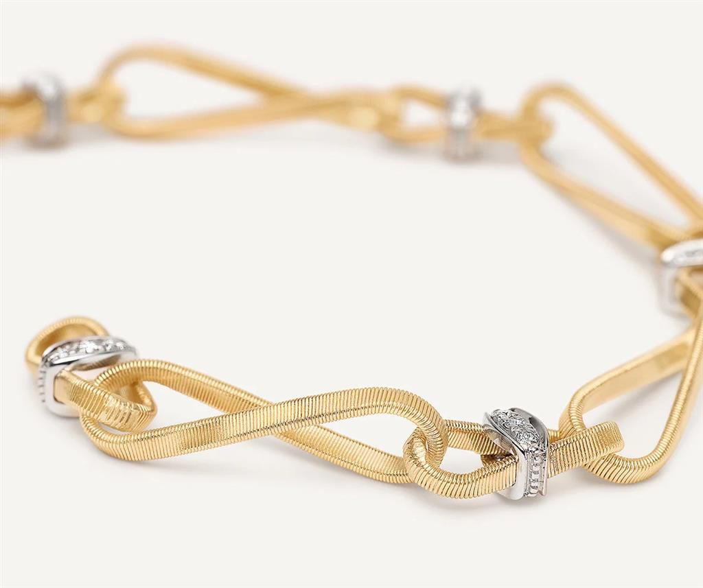 Marco Bicego 18K Yellow Gold Marco Bicego Twisted Coil Link Bracelet with Diamonds Bracelets - Women's
